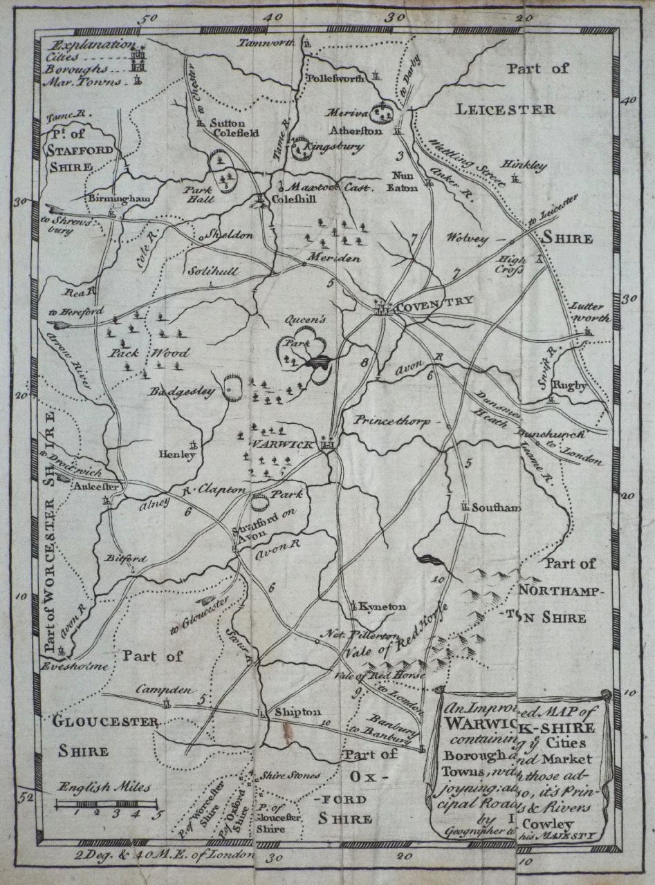 Map of Warwickshire - Cowley